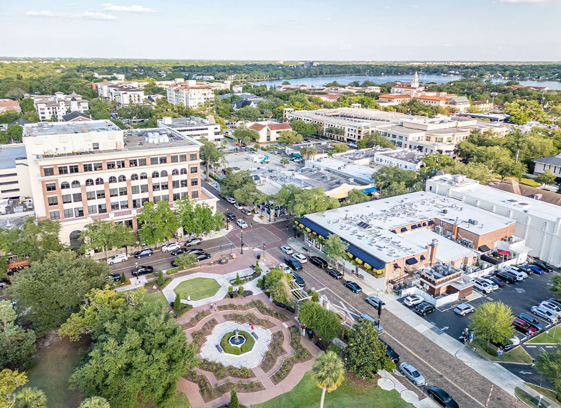 Bunnell, FL - Beautiful Over Head View of a Local Winter Park, FL Day